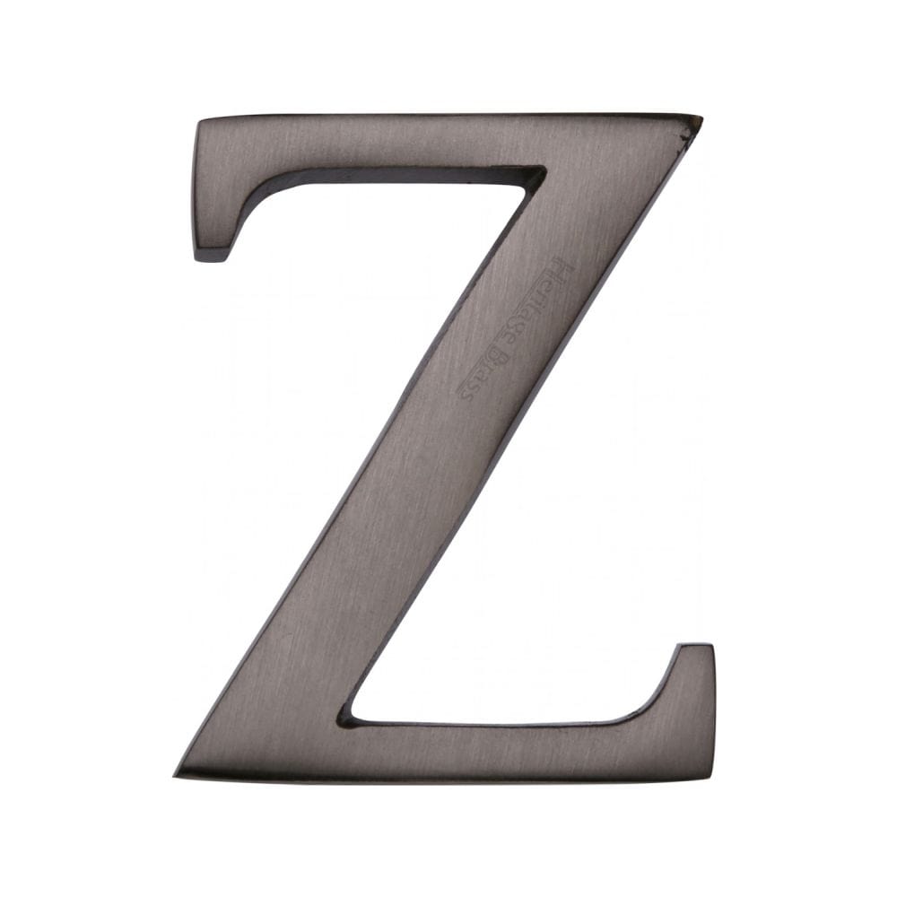 Heritage Brass Door Furniture Matt Bronze / Letters / Z Heritage Brass - Alphabet Z Pin Fix 51mm (2") Matt Bronze Finish