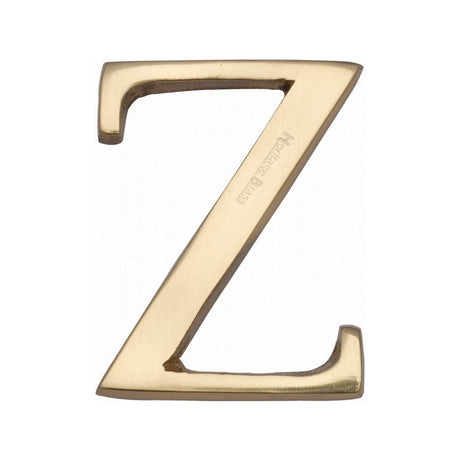Heritage Brass Door Furniture Polished Brass / Letters / Z Heritage Brass - Alphabet Z Pin Fix 51mm (2") Polished Brass Finish