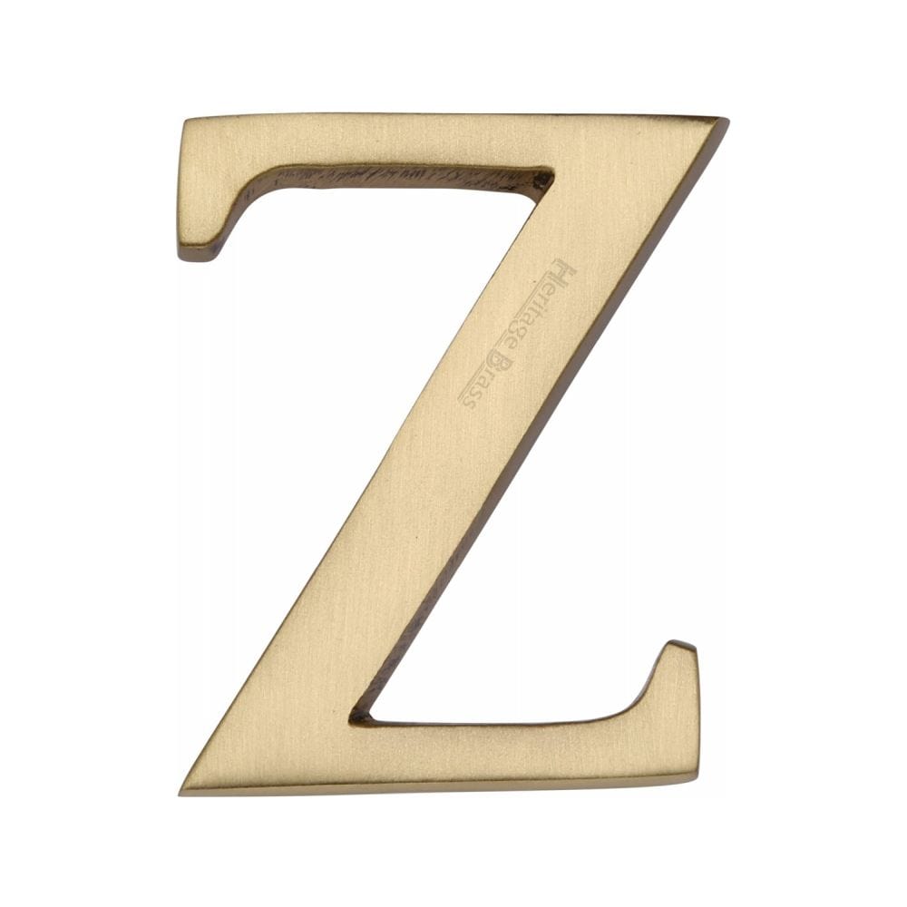 Heritage Brass Door Furniture Satin Brass / Letters / Z Heritage Brass - Alphabet Z Pin Fix 51mm (2") Satin Brass Finish