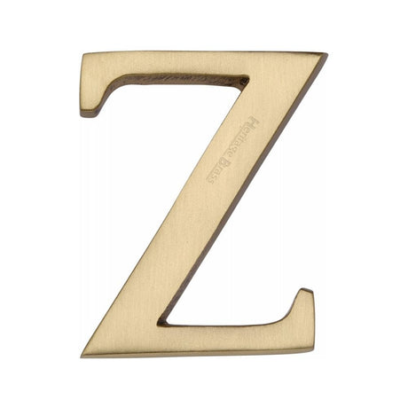 Heritage Brass Door Furniture Satin Brass / Letters / Z Heritage Brass - Alphabet Z Pin Fix 51mm (2") Satin Brass Finish