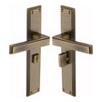 Heritage Brass Door Furniture Antique Brass / Bathroom Lock Handles Heritage Brass - Atlantis Long Bathroom set Antique Brass finish