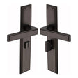 Heritage Brass Door Furniture Matt Bronze / Bathroom Lock Handles Heritage Brass - Atlantis Long Bathroom set Matt Bronze finish