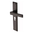 Heritage Brass Door Furniture Matt Bronze / Euro Profile Lock Handles Heritage Brass - Atlantis Long Euro Profile Matt Bronze finish
