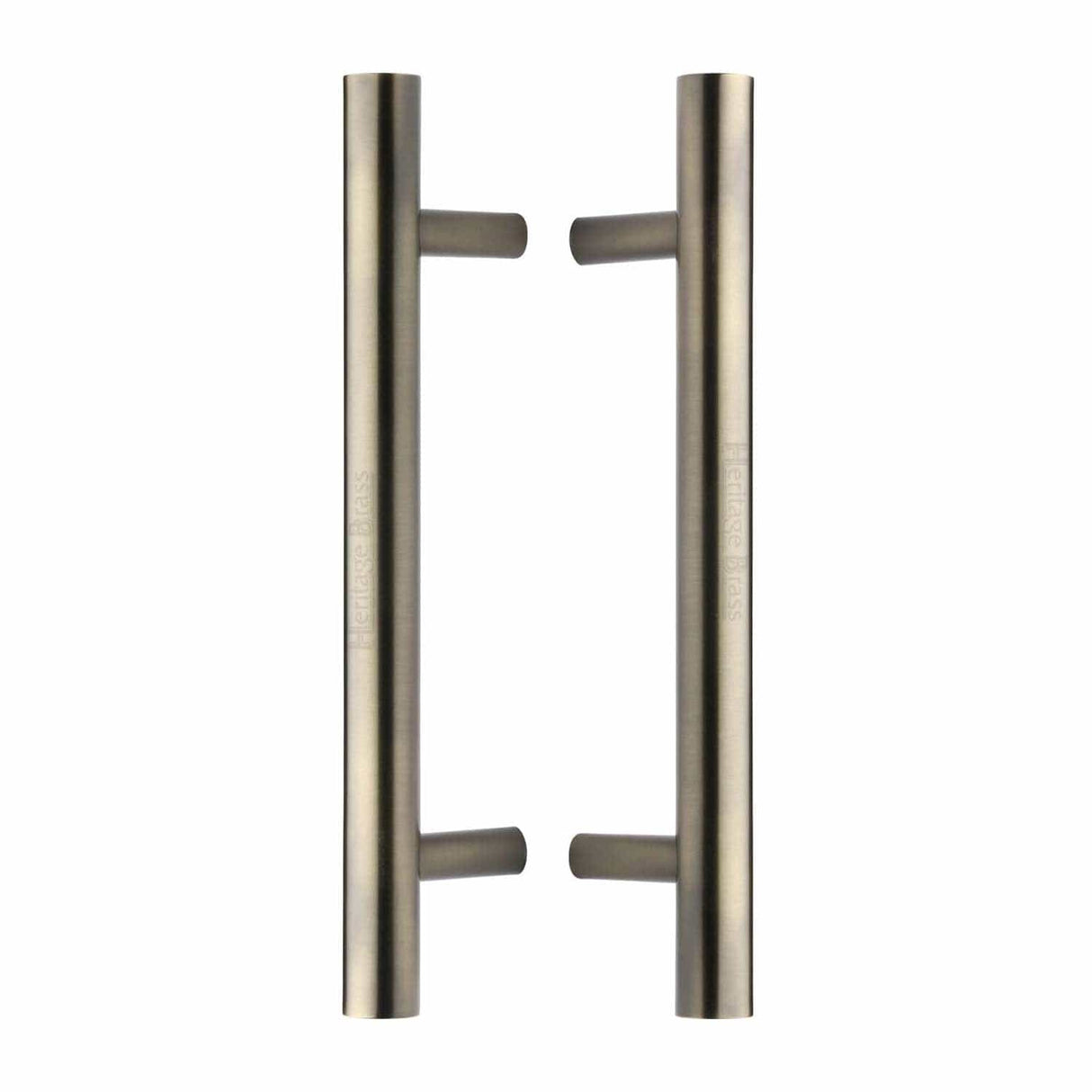 Heritage Brass Door Furniture Antique Brass / Back to Back Fixing Pack Heritage Brass - Back to Back Door Pull Handle Bar Design 305mm Antique Brass Finish