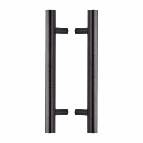 Heritage Brass Door Furniture Matt Bronze / Back to Back Fixing Pack Heritage Brass - Back to Back Door Pull Handle Bar Design 305mm Matt Bronze Finish