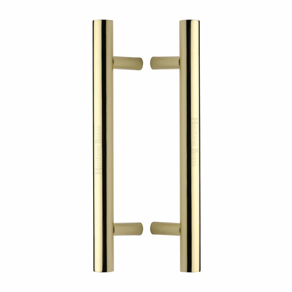 Heritage Brass Door Furniture Polished Brass / Back to Back Fixing Pack Heritage Brass - Back to Back Door Pull Handle Bar Design 305mm Polished Brass Finish