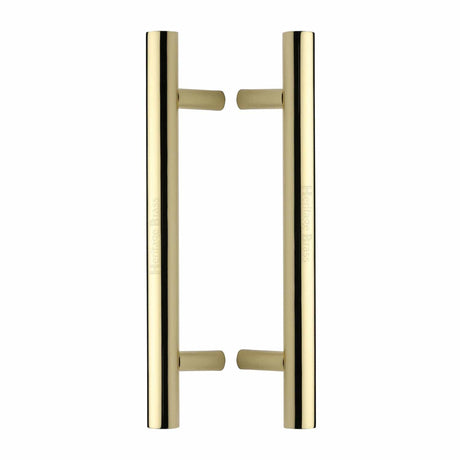 Heritage Brass Door Furniture Polished Brass / Back to Back Fixing Pack Heritage Brass - Back to Back Door Pull Handle Bar Design 305mm Polished Brass Finish