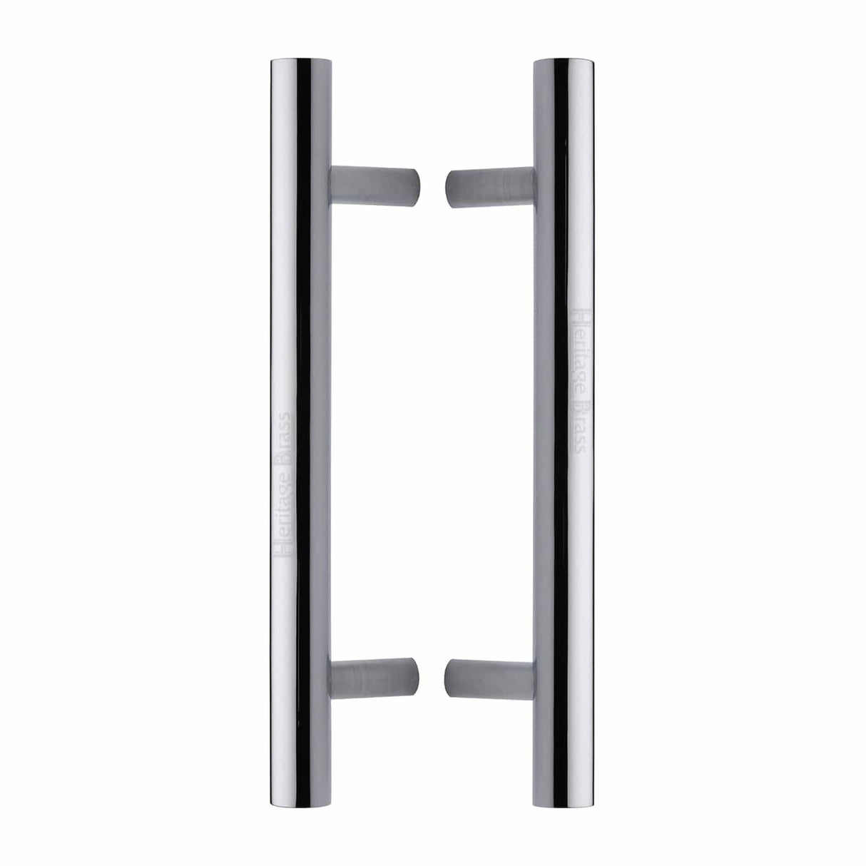 Heritage Brass Door Furniture Polished Chrome / Back to Back Fixing Pack Heritage Brass - Back to Back Door Pull Handle Bar Design 305mm Polished Chrome Finish