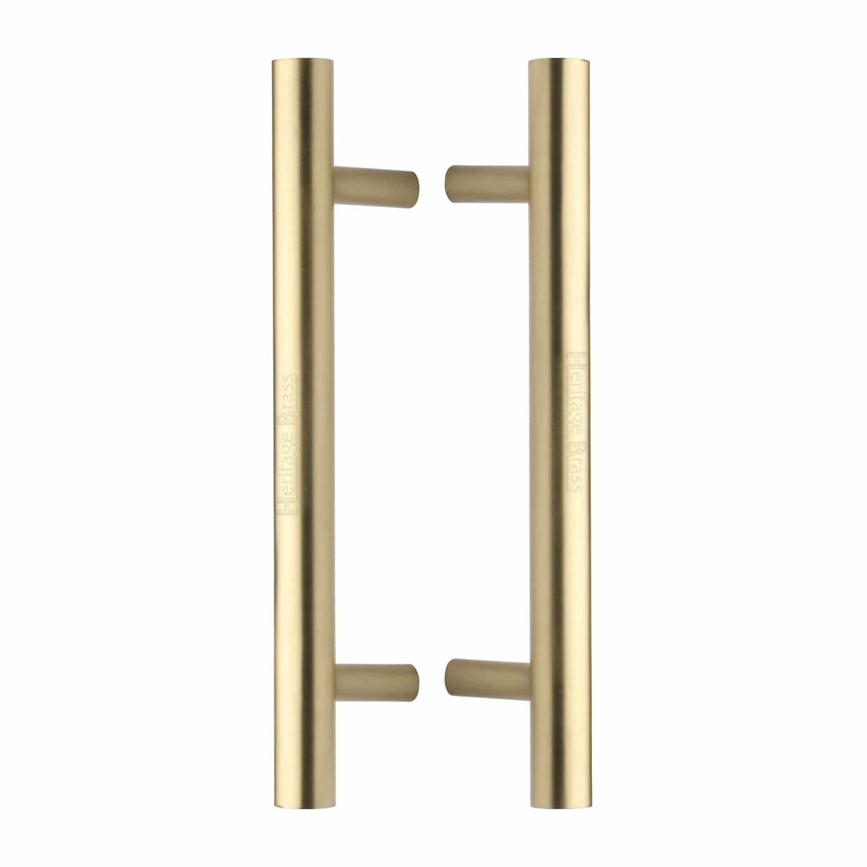 Heritage Brass Door Furniture Satin Brass / Back to Back Fixing Pack Heritage Brass - Back to Back Door Pull Handle Bar Design 305mm Satin Brass Finish