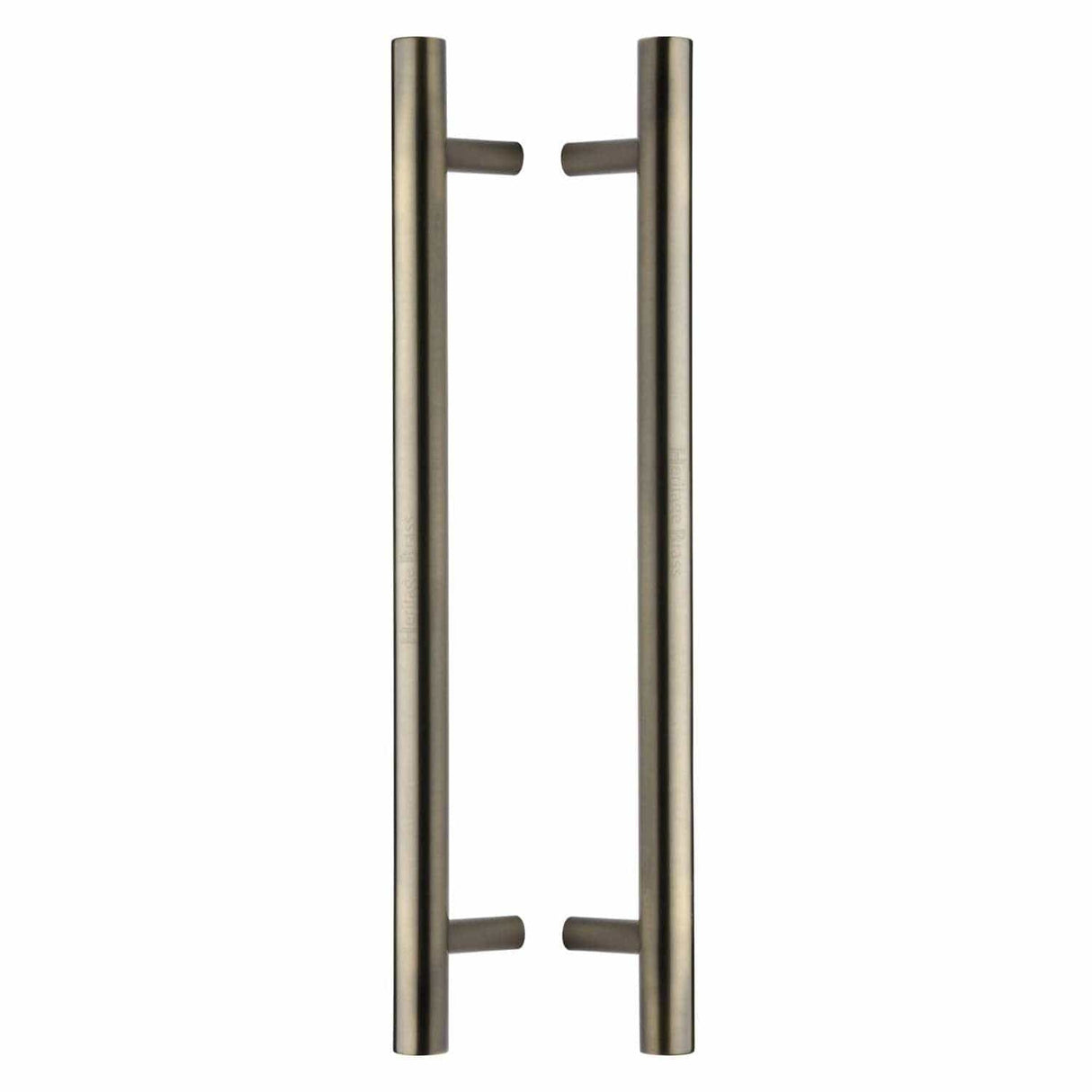 Heritage Brass Door Furniture Antique Brass / Back to Back Fixing Pack Heritage Brass - Back to Back Door Pull Handle Bar Design 457mm Antique Brass Finish
