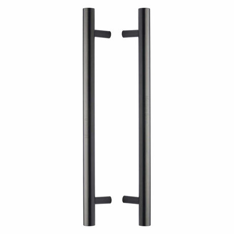 Heritage Brass Door Furniture Matt Bronze / Back to Back Fixing Pack Heritage Brass - Back to Back Door Pull Handle Bar Design 457mm Matt Bronze Finish