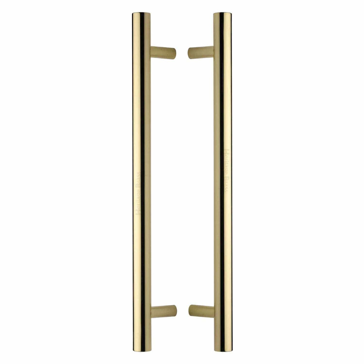 Heritage Brass Door Furniture Polished Brass / Back to Back Fixing Pack Heritage Brass - Back to Back Door Pull Handle Bar Design 457mm Polished Brass Finish