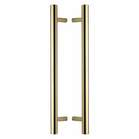Heritage Brass Door Furniture Polished Brass / Back to Back Fixing Pack Heritage Brass - Back to Back Door Pull Handle Bar Design 457mm Polished Brass Finish