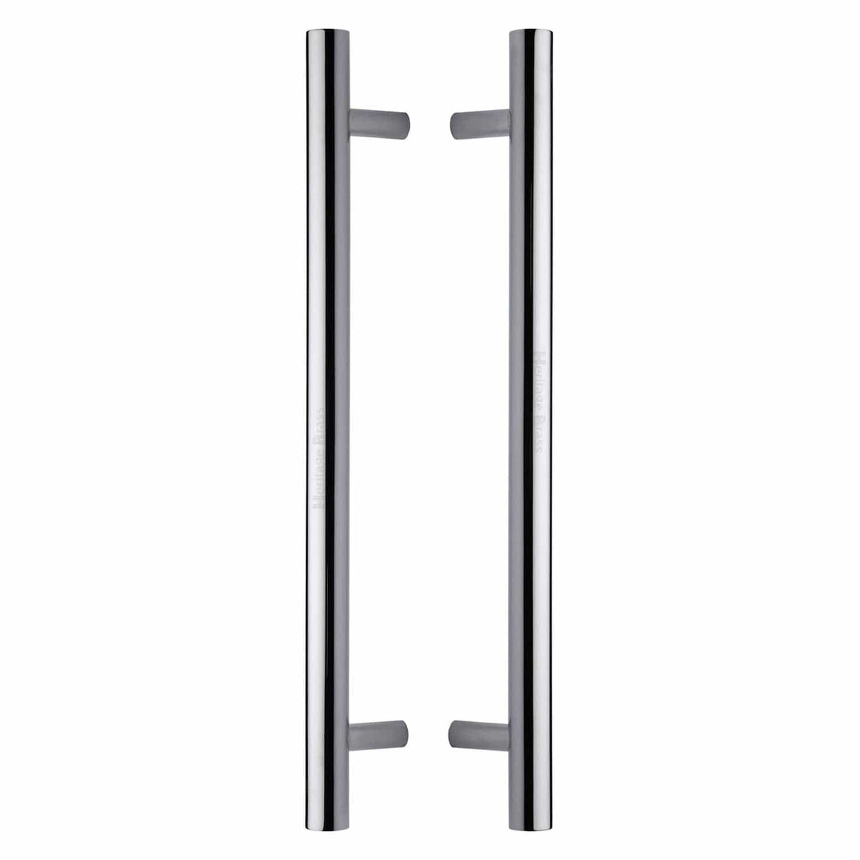 Heritage Brass Door Furniture Polished Chrome / Back to Back Fixing Pack Heritage Brass - Back to Back Door Pull Handle Bar Design 457mm Polished Chrome Finish