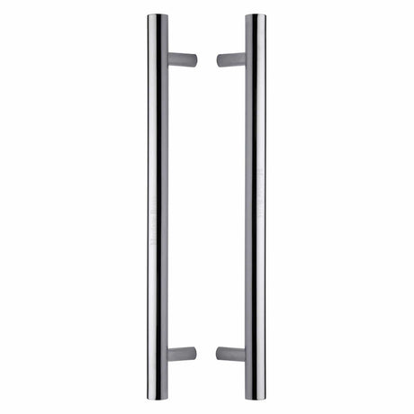 Heritage Brass Door Furniture Polished Chrome / Back to Back Fixing Pack Heritage Brass - Back to Back Door Pull Handle Bar Design 457mm Polished Chrome Finish
