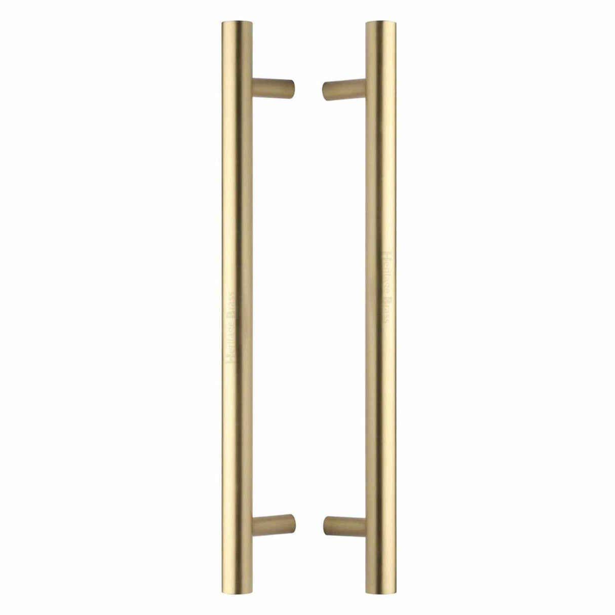 Heritage Brass Door Furniture Satin Brass / Back to Back Fixing Pack Heritage Brass - Back to Back Door Pull Handle Bar Design 457mm Satin Brass Finish