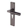 Heritage Brass Door Furniture Matt Bronze / Euro Profile Lock Handles Heritage Brass - Bauhaus Euro Profile Door Handle on 200mm Plate Matt Bronze finish