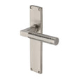 Heritage Brass Door Furniture Satin Nickel / Latch Handles Heritage Brass - Bauhaus Hammered Lever Latch Door Handle on 200mm Plate Satin Nickel finish