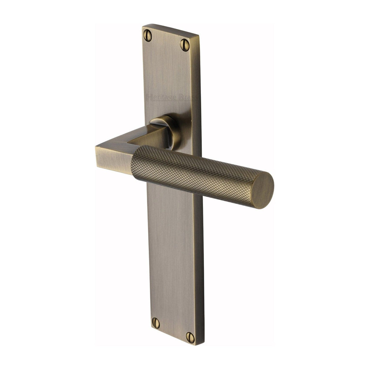 Heritage Brass Door Furniture Antique Brass / Latch Handles Heritage Brass - Bauhaus Knurled Lever Latch Door Handle on 200mm Plate Antique Brass finish
