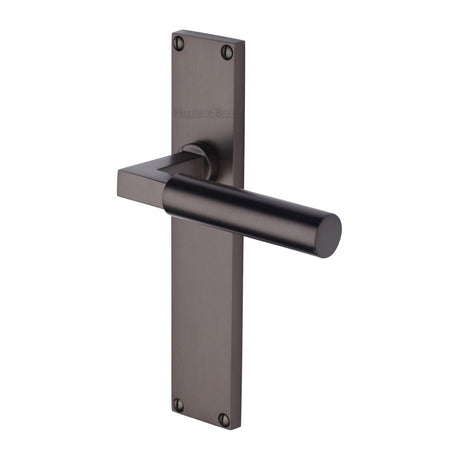 Heritage Brass Door Furniture Matt Bronze / Latch Handles Heritage Brass - Bauhaus Lever Latch Door Handle on 200mm Plate Matt Bronze finish