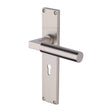Heritage Brass Door Furniture Satin Nickel / Std. Lock Handles Heritage Brass - Bauhaus Lever Lock Door Handle on 200mm Plate Satin Nickel finish