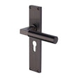 Heritage Brass Door Furniture Matt Bronze / Euro Profile Lock Handles Heritage Brass - Bauhaus Reeded Euro Profile Matt Bronze finish