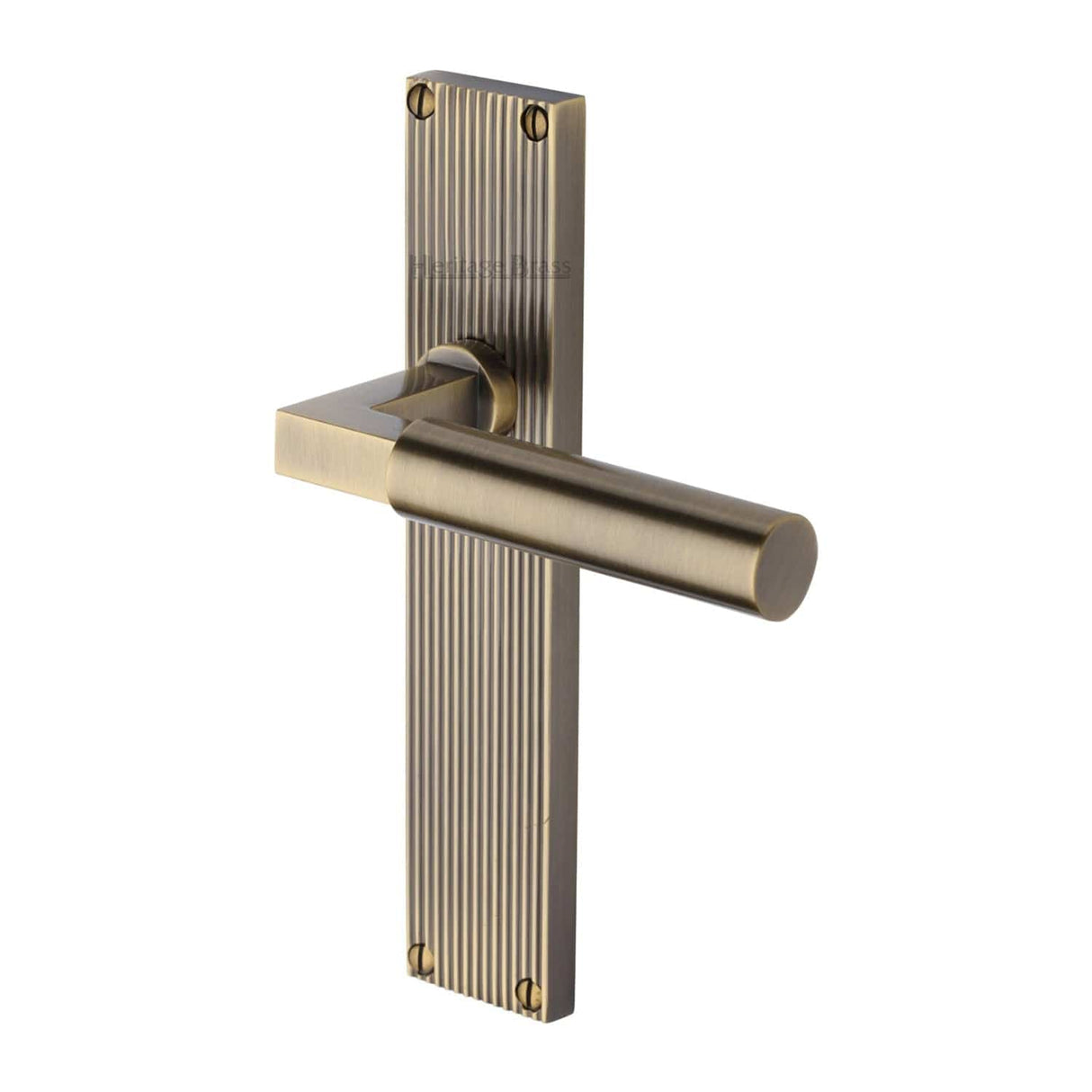 Heritage Brass Door Furniture Antique Brass / Latch Handles Heritage Brass - Bauhaus Reeded Lever Latch Antique Brass finish