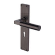 Heritage Brass Door Furniture Matt Bronze / Std. Lock Handles Heritage Brass - Bauhaus Reeded Lever Lock Matt Bronze finish