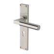 Heritage Brass Door Furniture Satin Nickel / Std. Lock Handles Heritage Brass - Bauhaus Reeded Lever Lock Satin Nickel finish