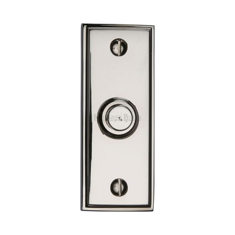 Heritage Brass Door Furniture Polished Nickel / Rectangular Bell Push Heritage Brass - Bell Push 3" x 1" Polished Nickel Finish