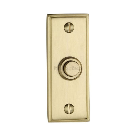 Heritage Brass Door Furniture Satin Brass / Rectangular Bell Push Heritage Brass - Bell Push 3" x 1" Satin Brass Finish
