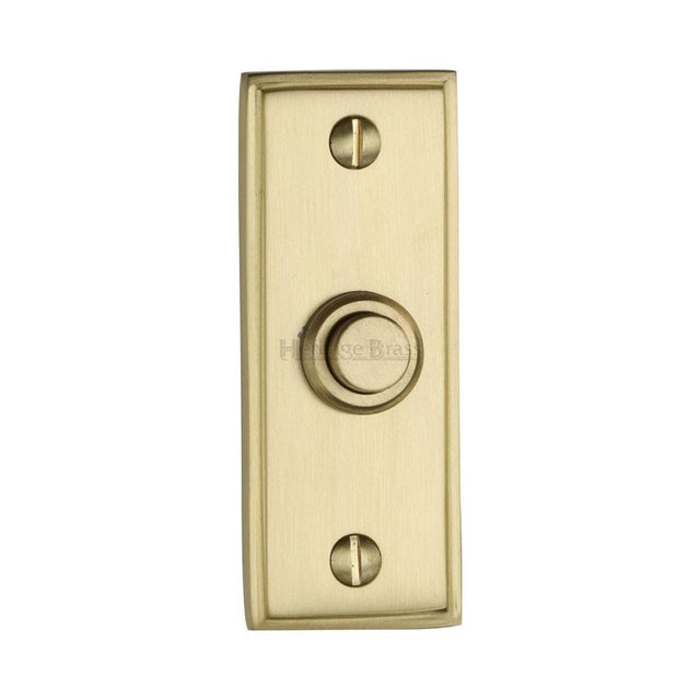Heritage Brass Door Furniture Satin Brass / Rectangular Bell Push Heritage Brass - Bell Push 3" x 1" Satin Brass Finish