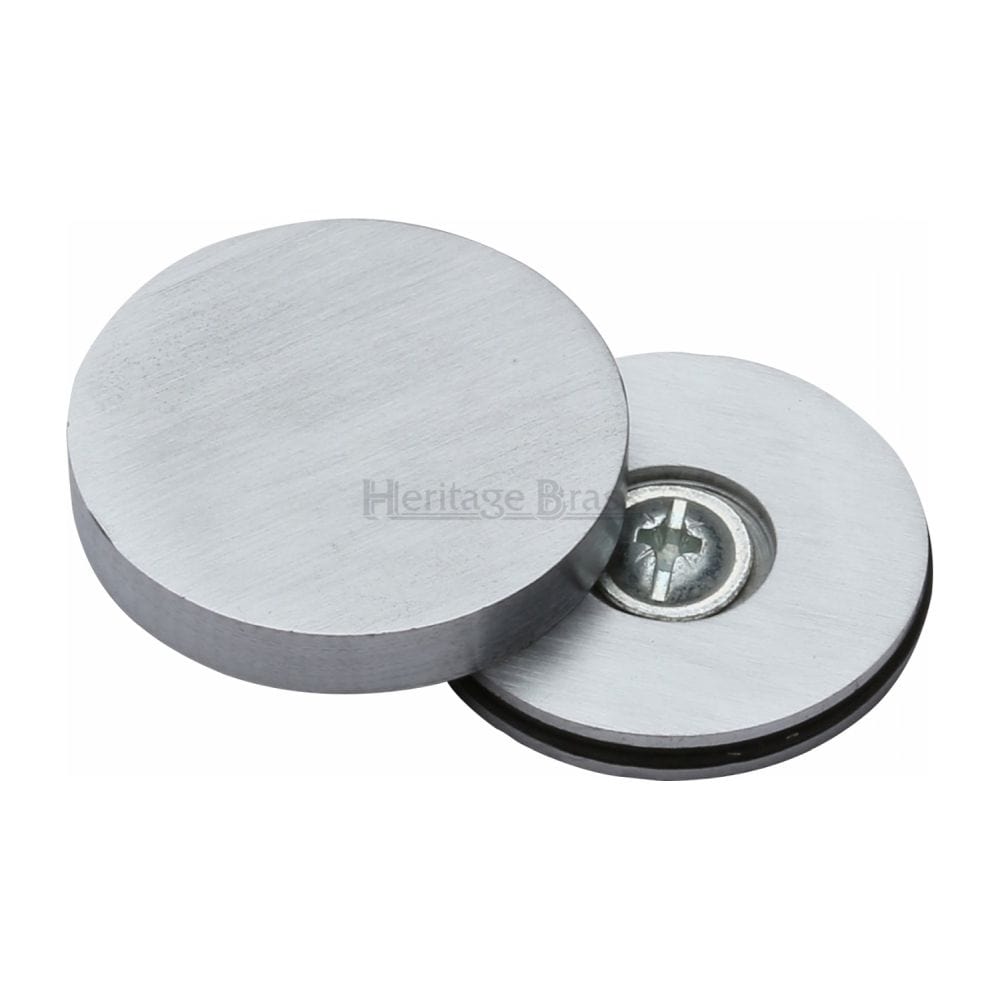 Heritage Brass Door Furniture Satin Chrome Heritage Brass - Bolt Cover to conceal metal fasteners Satin Chrome Finish
