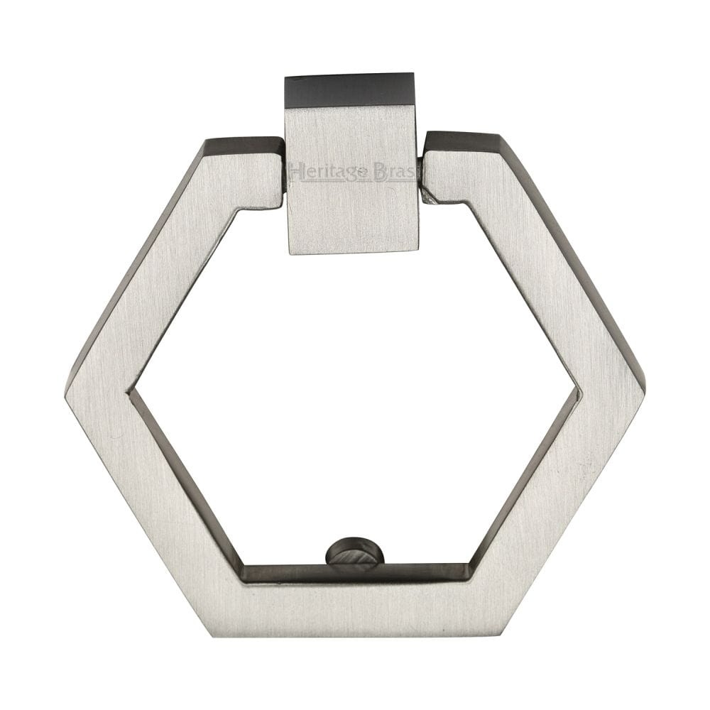 Heritage Brass Cabinet Hardware Satin Nickel / Cabinet Drop Pulls Heritage Brass - Cabinet Drop Pull Hexagon Design 51mm Satin Nickel Finish