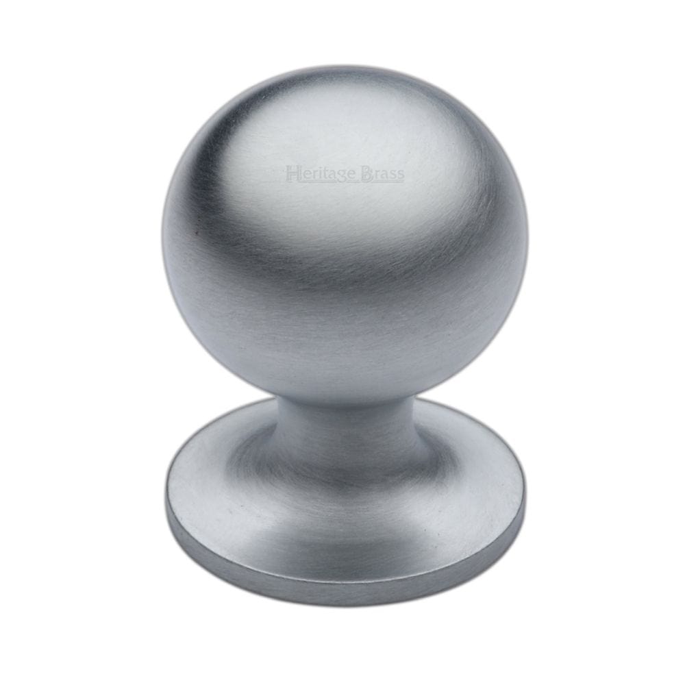 Heritage Brass Cabinet Hardware Satin Chrome / Cabinet Knobs / 32mm Dia. Heritage Brass - Cabinet Knob Ball Design 32mm Satin Chrome Finish