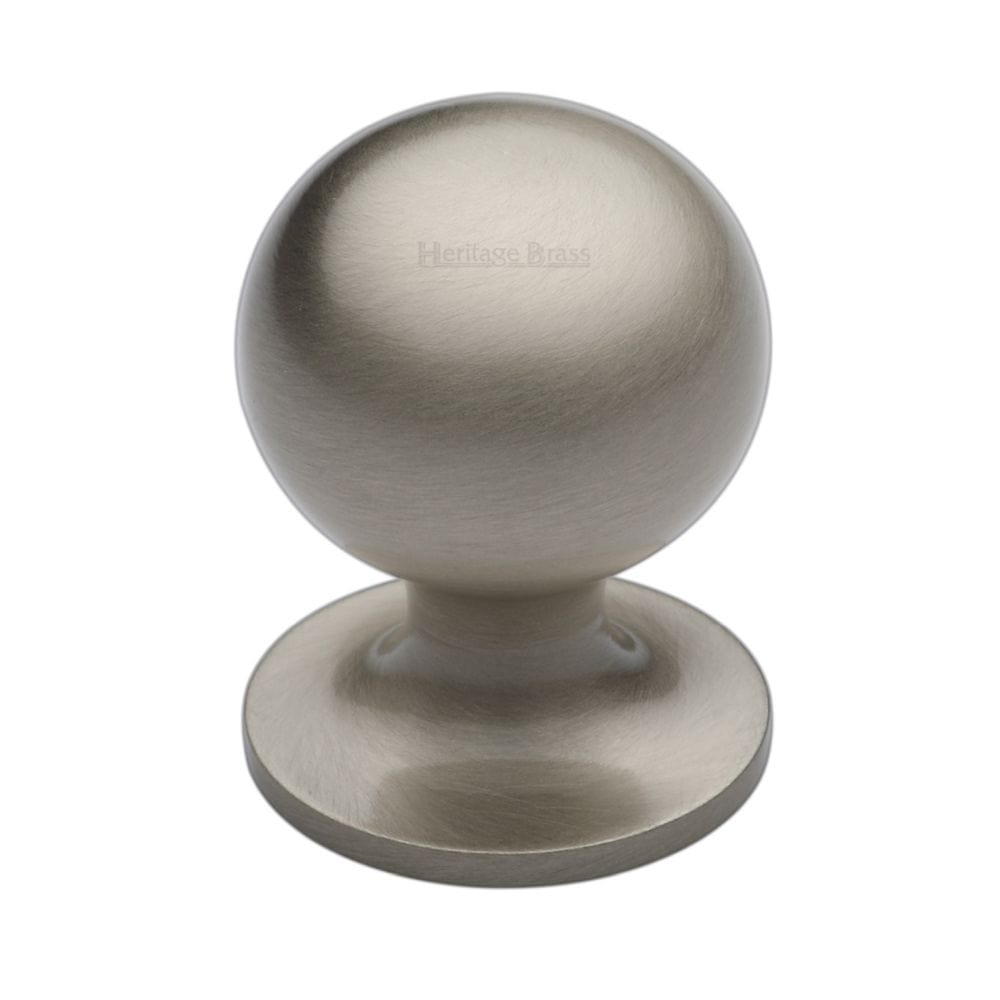 Heritage Brass Cabinet Hardware Satin Nickel / Cabinet Knobs / 32mm Dia. Heritage Brass - Cabinet Knob Ball Design 32mm Satin Nickel Finish