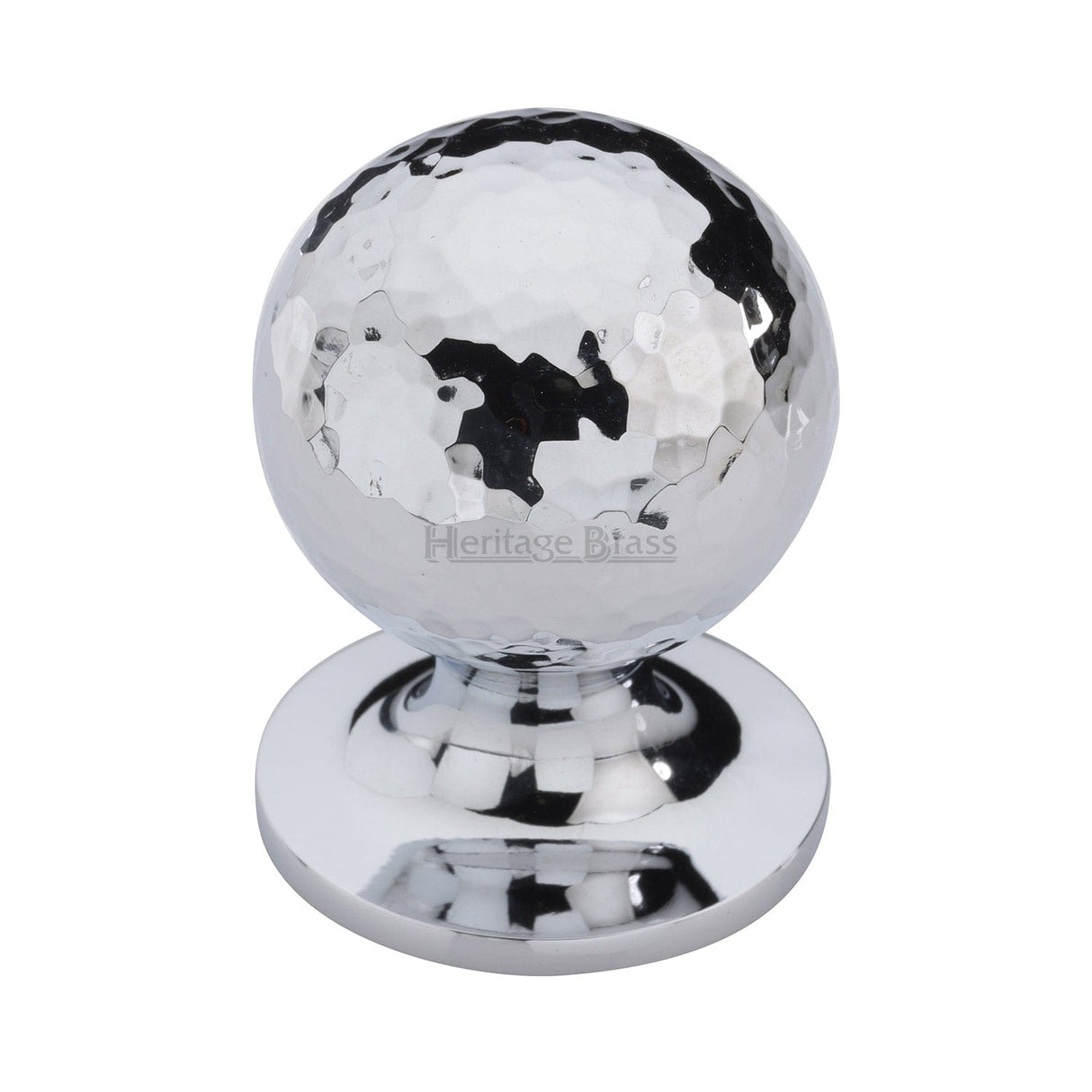 Heritage Brass Cabinet Hardware Polished Chrome / Cabinet Knobs / 32mm Dia. Heritage Brass - Cabinet Knob Ball Hammered Design 32mm Polished Chrome finish