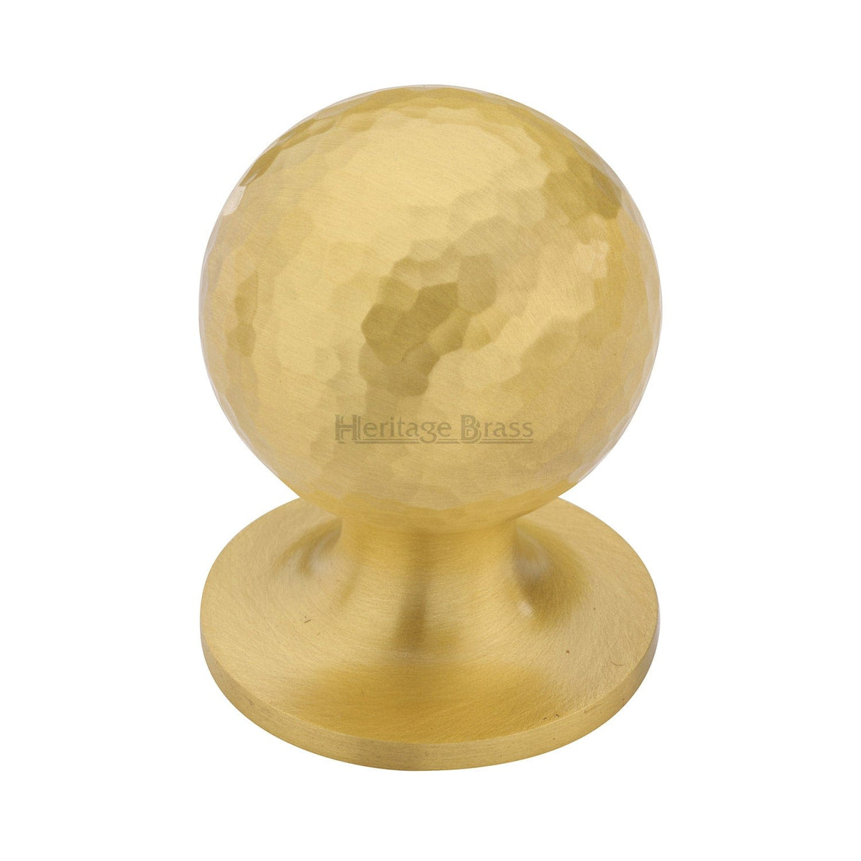 Heritage Brass Cabinet Hardware Satin Brass / Cabinet Knobs / 32mm Dia. Heritage Brass - Cabinet Knob Ball Hammered Design 32mm Satin Brass finish