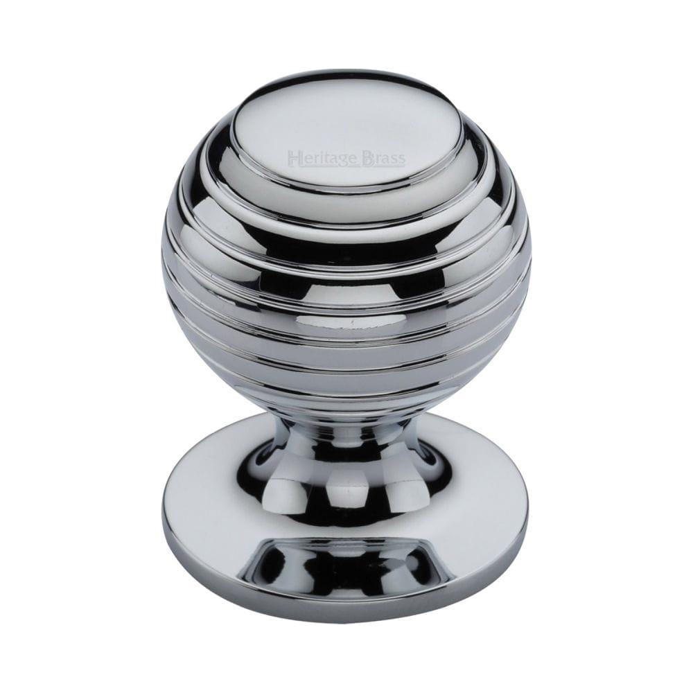 Heritage Brass Cabinet Hardware Polished Chrome / Cabinet Knobs / 32mm Dia. Heritage Brass - Cabinet Knob Beehive Design 32mm Polished Chrome Finish