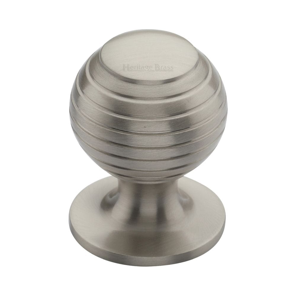 Heritage Brass Cabinet Hardware Satin Nickel / Cabinet Knobs / 32mm Dia. Heritage Brass - Cabinet Knob Beehive Design 32mm Satin Nickel Finish