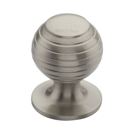 Heritage Brass Cabinet Hardware Satin Nickel / Cabinet Knobs / 32mm Dia. Heritage Brass - Cabinet Knob Beehive Design 32mm Satin Nickel Finish