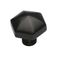 Heritage Brass Cabinet Hardware Matt Black / Cabinet Knobs / 32mm Dia. Heritage Brass - Cabinet Knob Classic Hexagon Design 32mm Matt Black Finish