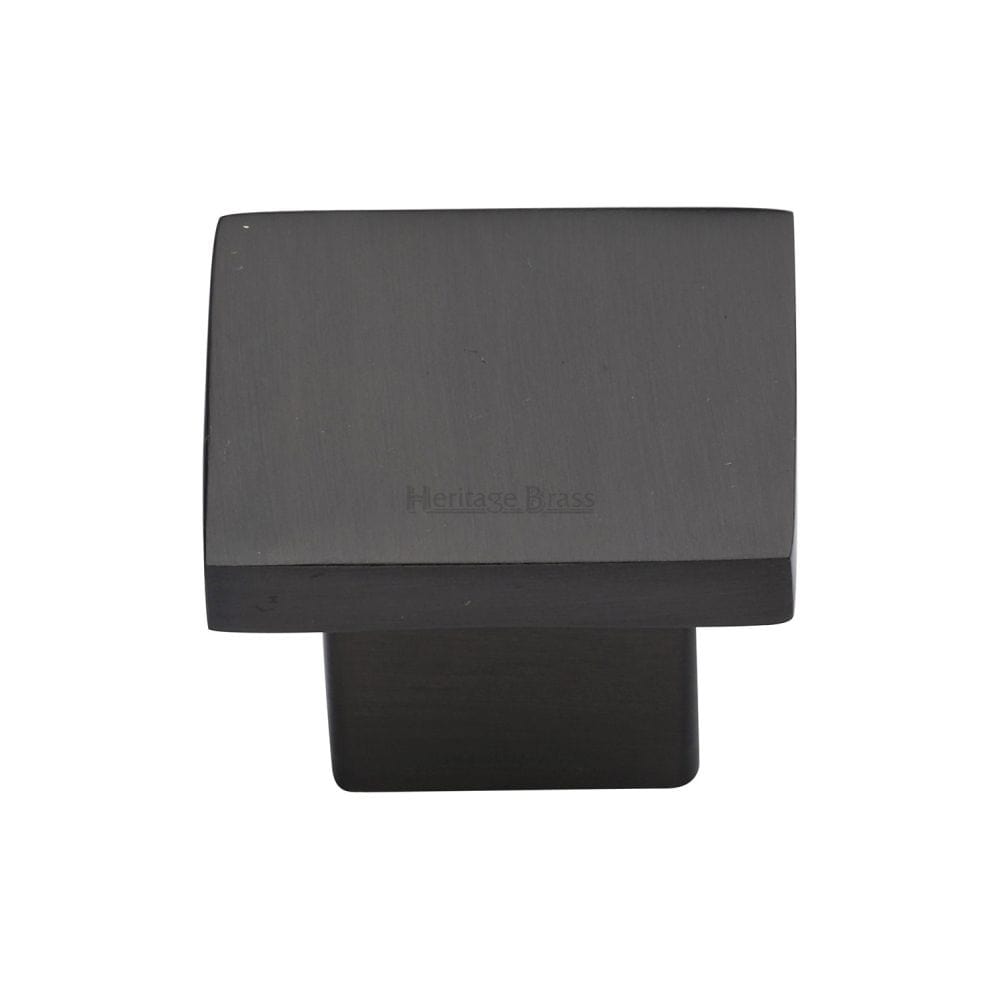 Heritage Brass Cabinet Hardware Matt Bronze / Cabinet Knobs / 32mm Dia. Heritage Brass - Cabinet Knob Classic Square Design 32mm Matt Bronze Finish