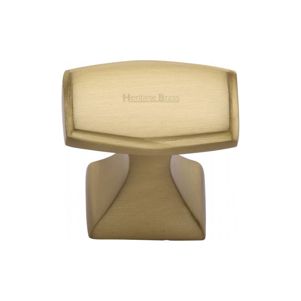 Heritage Brass Cabinet Hardware Satin Brass / Cabinet Knobs / 32mm Dia. Heritage Brass - Cabinet Knob Deco Design 32mm Satin Brass Finish