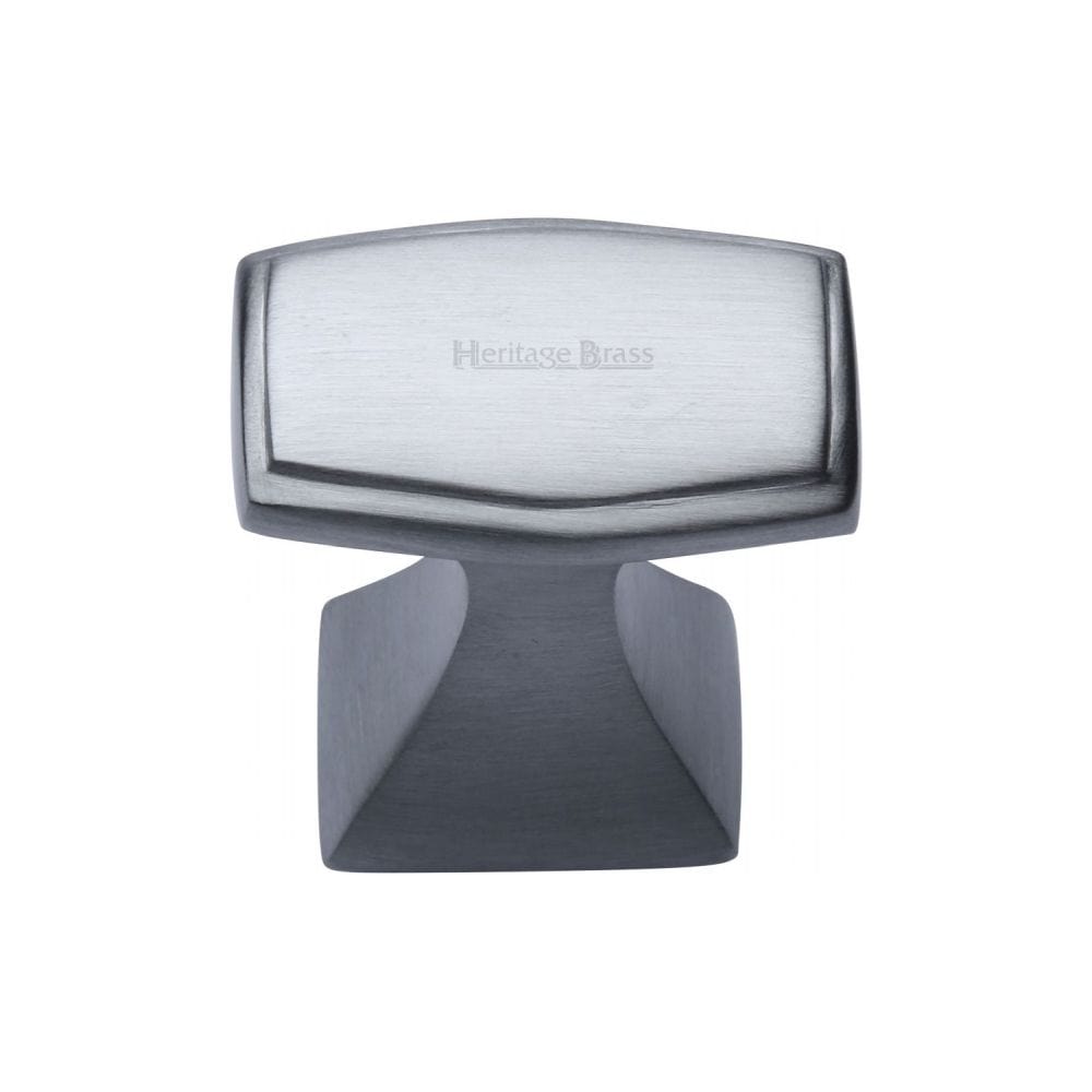 Heritage Brass Cabinet Hardware Satin Chrome / Cabinet Knobs / 32mm Dia. Heritage Brass - Cabinet Knob Deco Design 32mm Satin Chrome Finish