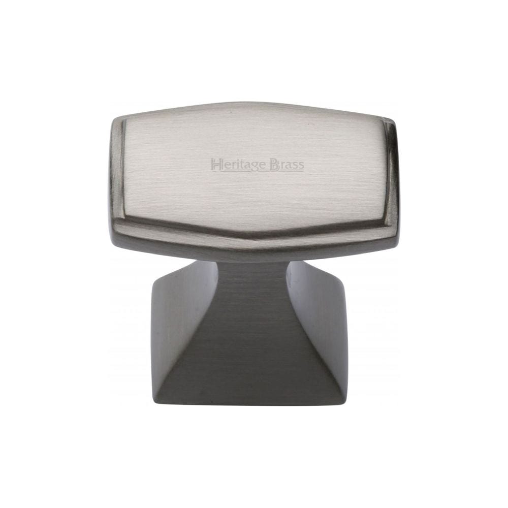 Heritage Brass Cabinet Hardware Satin Nickel / Cabinet Knobs / 32mm Dia. Heritage Brass - Cabinet Knob Deco Design 32mm Satin Nickel Finish