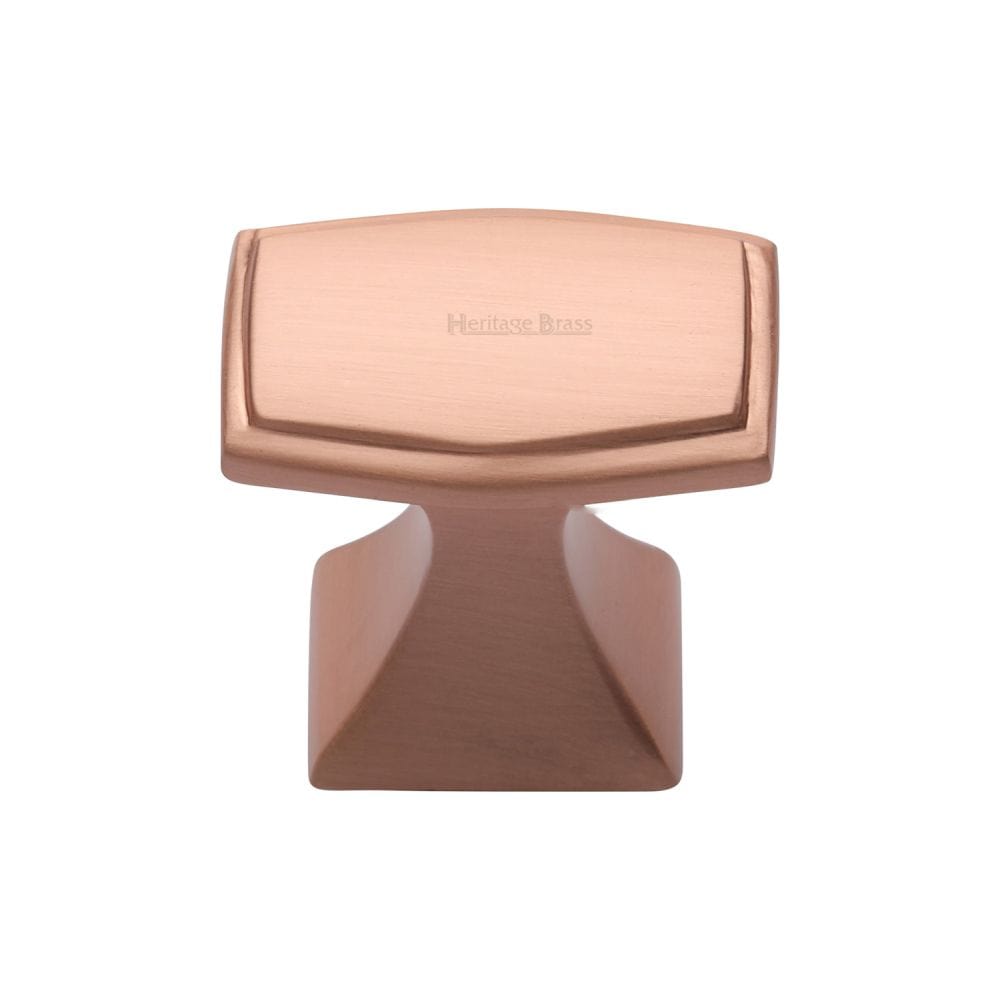 Heritage Brass Cabinet Hardware Satin Rose Gold / Cabinet Knobs / 32mm Dia. Heritage Brass - Cabinet Knob Deco Design 32mm Satin Rose Gold Finish