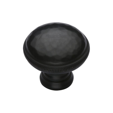 Heritage Brass Cabinet Hardware Matt Black / Cabinet Knobs / 32mm Dia. Heritage Brass - Cabinet Knob Diamond Cut Design 32mm Matt Black Finish
