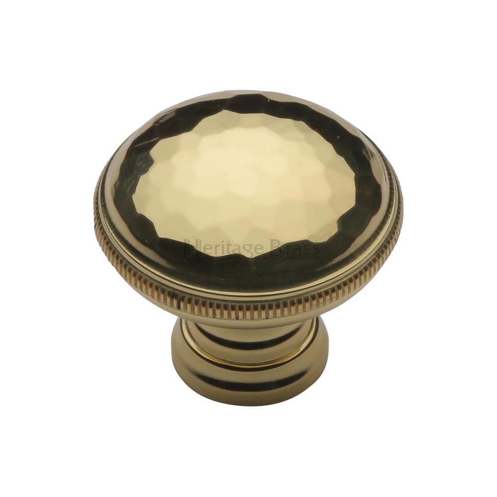 Heritage Brass Cabinet Hardware Polished Brass / Cabinet Knobs / 32mm Dia. Heritage Brass - Cabinet Knob Diamond Cut Design 32mm Polished Brass Finish