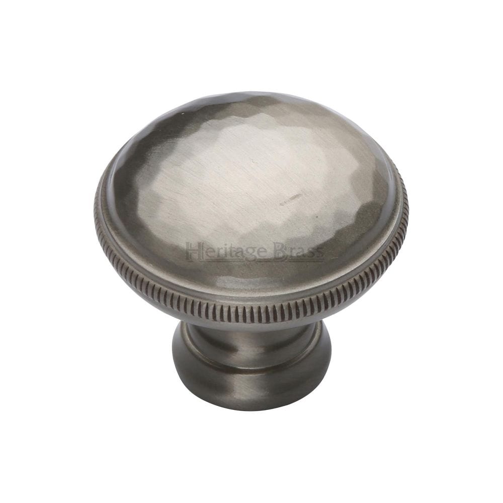 Heritage Brass Cabinet Hardware Satin Nickel / Cabinet Knobs / 32mm Dia. Heritage Brass - Cabinet Knob Diamond Cut Design 32mm Satin Nickel Finish